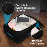 Troler cabina avion, 2 roti, 3 manere, negru/albastru, 50 x 38 cm, Vivo, JBTB53